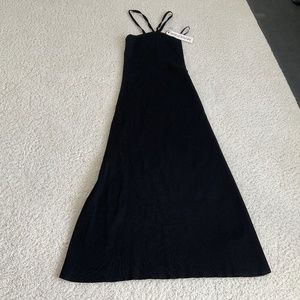 Mink Pink black midi fit and flare dress